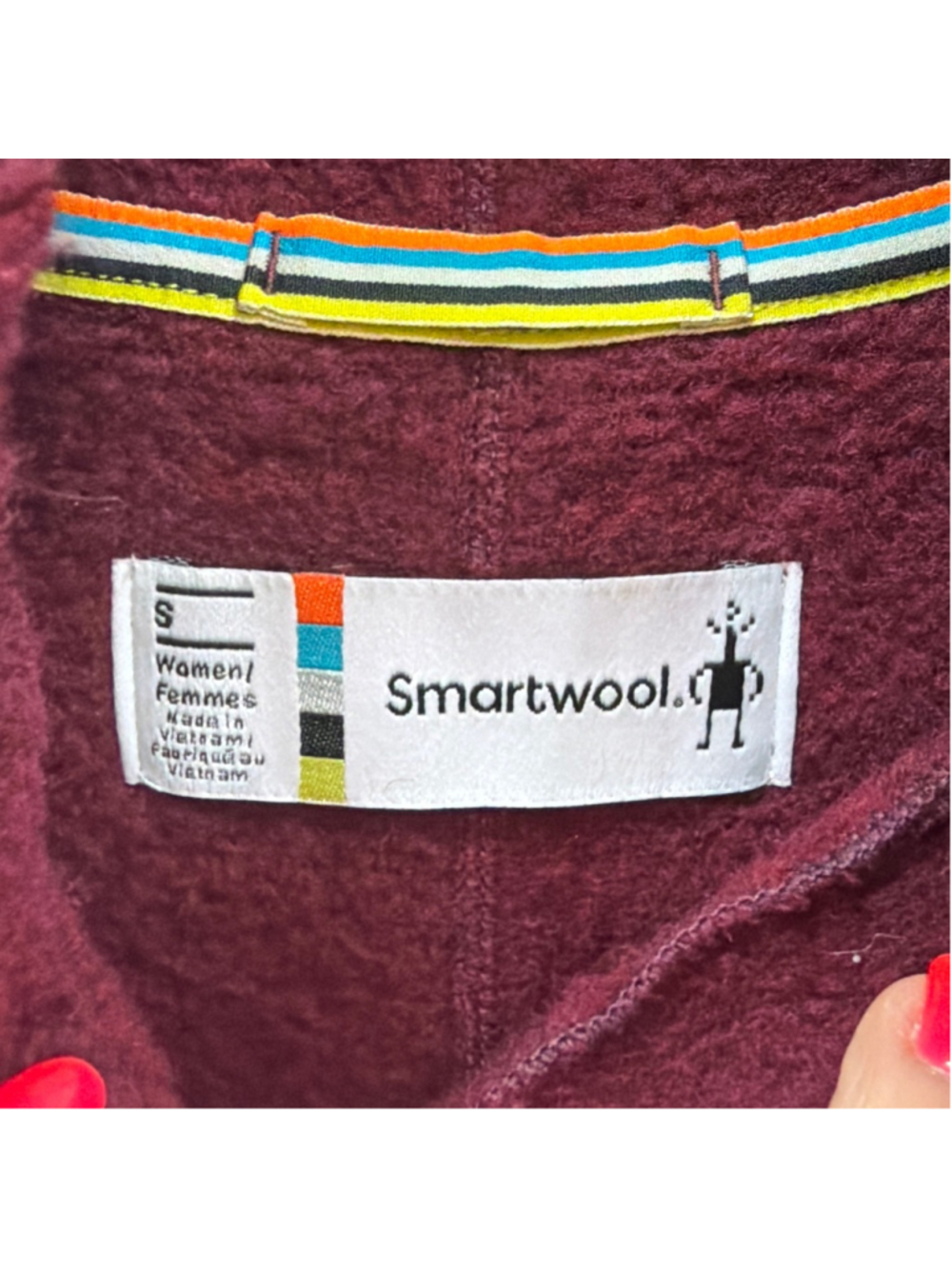 Smartwool Hudson Trail Pullover Fleece Sz Small in Tibetan Red! - Picture 6 of 8